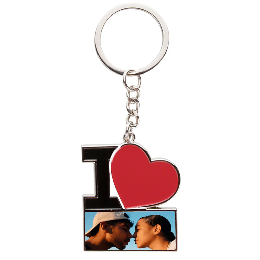 Breloc metalic I Love – sublimabil, pentru momente speciale